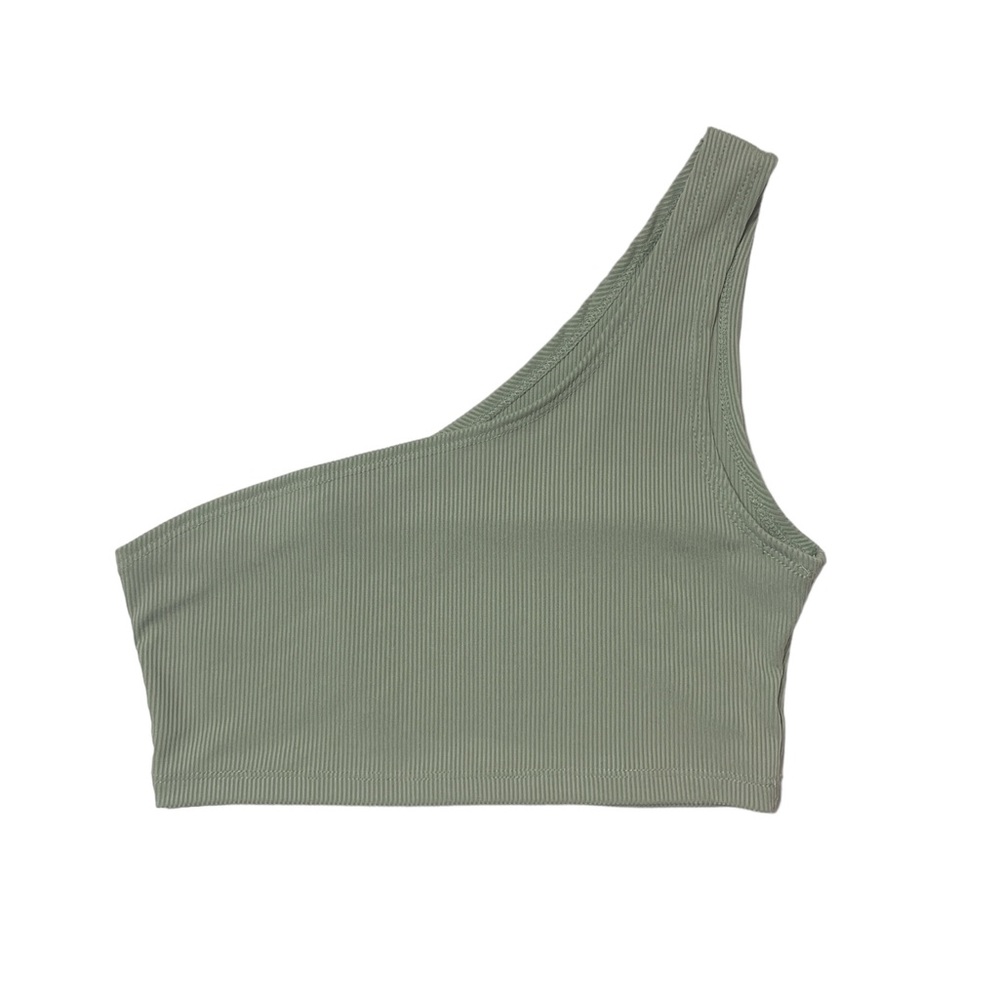 One Shoulder Crop Top incGreen size S